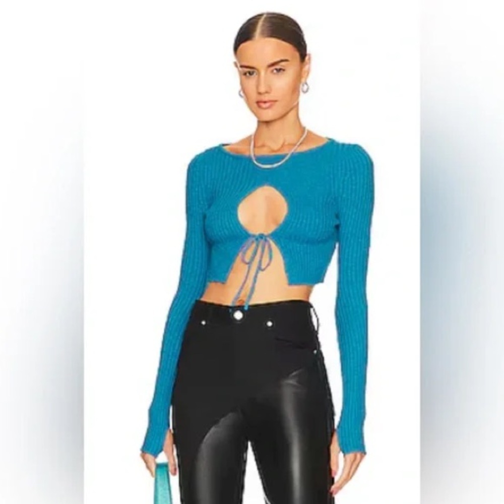 Revolve Hours Lua Cropped Keyhole Sweater